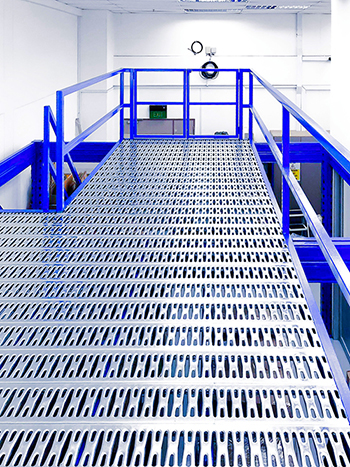 Installing mezzanine on Ubi Singapore project - Racknsave Racking Solutions.